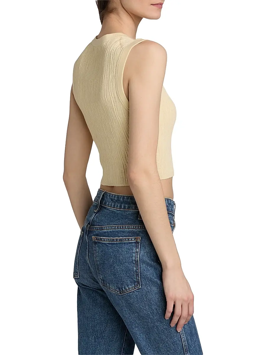 A.L.C. A. L.C. Women's Lottie Cotton-Blend Knit Sleeveless Top | Thumbnail 5