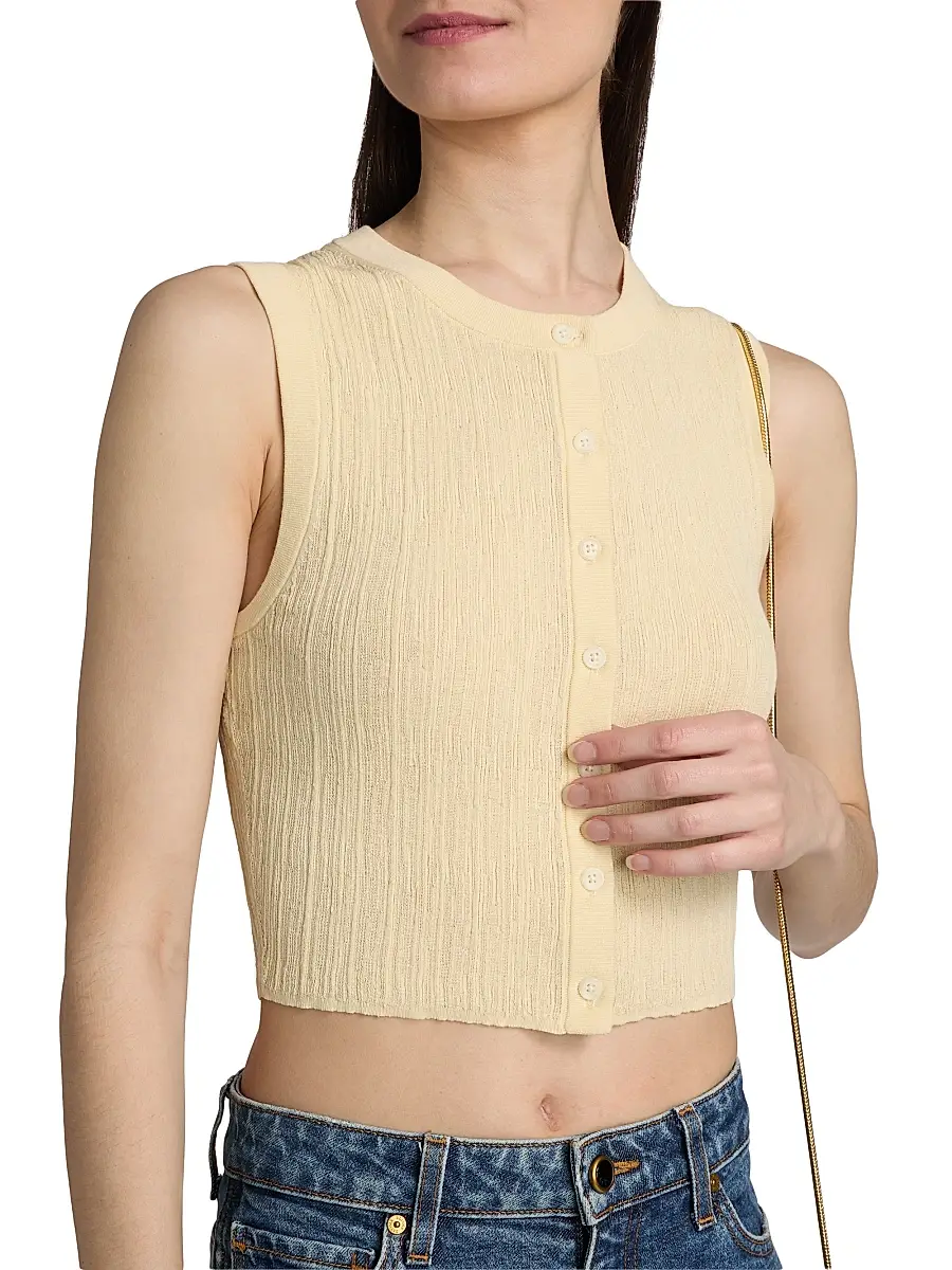 A.L.C. A. L.C. Women's Lottie Cotton-Blend Knit Sleeveless Top | Thumbnail 6