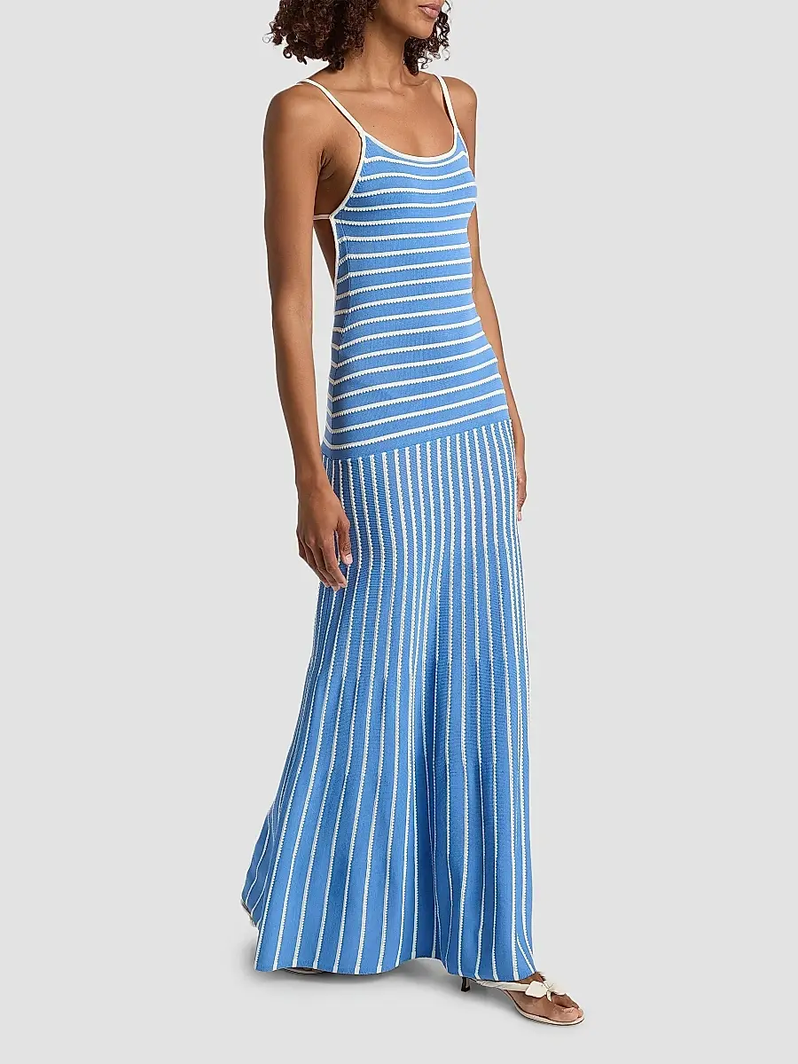 Solid & Striped Women's The Lottie Scallop Stripe Maxi Dress | Thumbnail 2 Solid & Striped Women's The Lottie Scallop Stripe Maxi Dress | Thumbnail 2