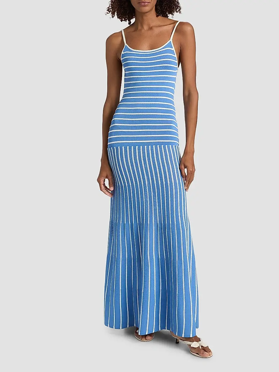 Solid & Striped Women's The Lottie Scallop Stripe Maxi Dress | Thumbnail 3 Solid & Striped Women's The Lottie Scallop Stripe Maxi Dress | Thumbnail 3