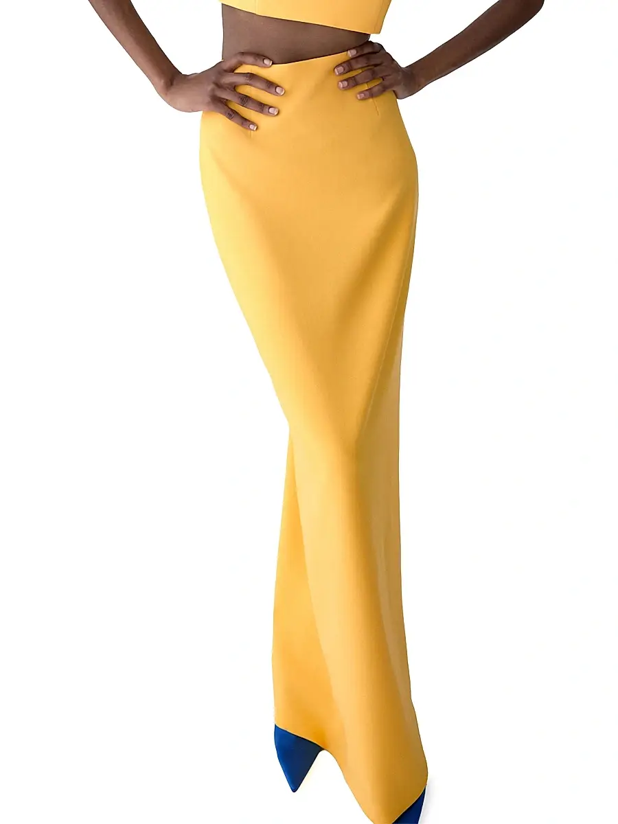 Carolina Herrera Women's Stretch-Virgin Wool Column Maxi Skirt - Daffodil | Thumbnail 5 Carolina Herrera Women's Stretch-Virgin Wool Column Maxi Skirt - Daffodil | Thumbnail 5
