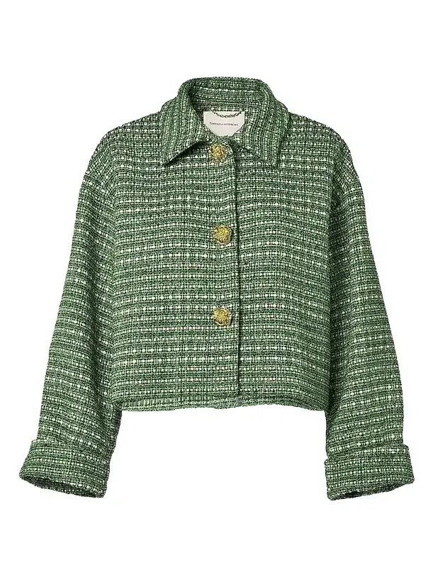 Women's Boxy Cotton-Blend Crop Jacket Women's Boxy Cotton-Blend Crop Jacket