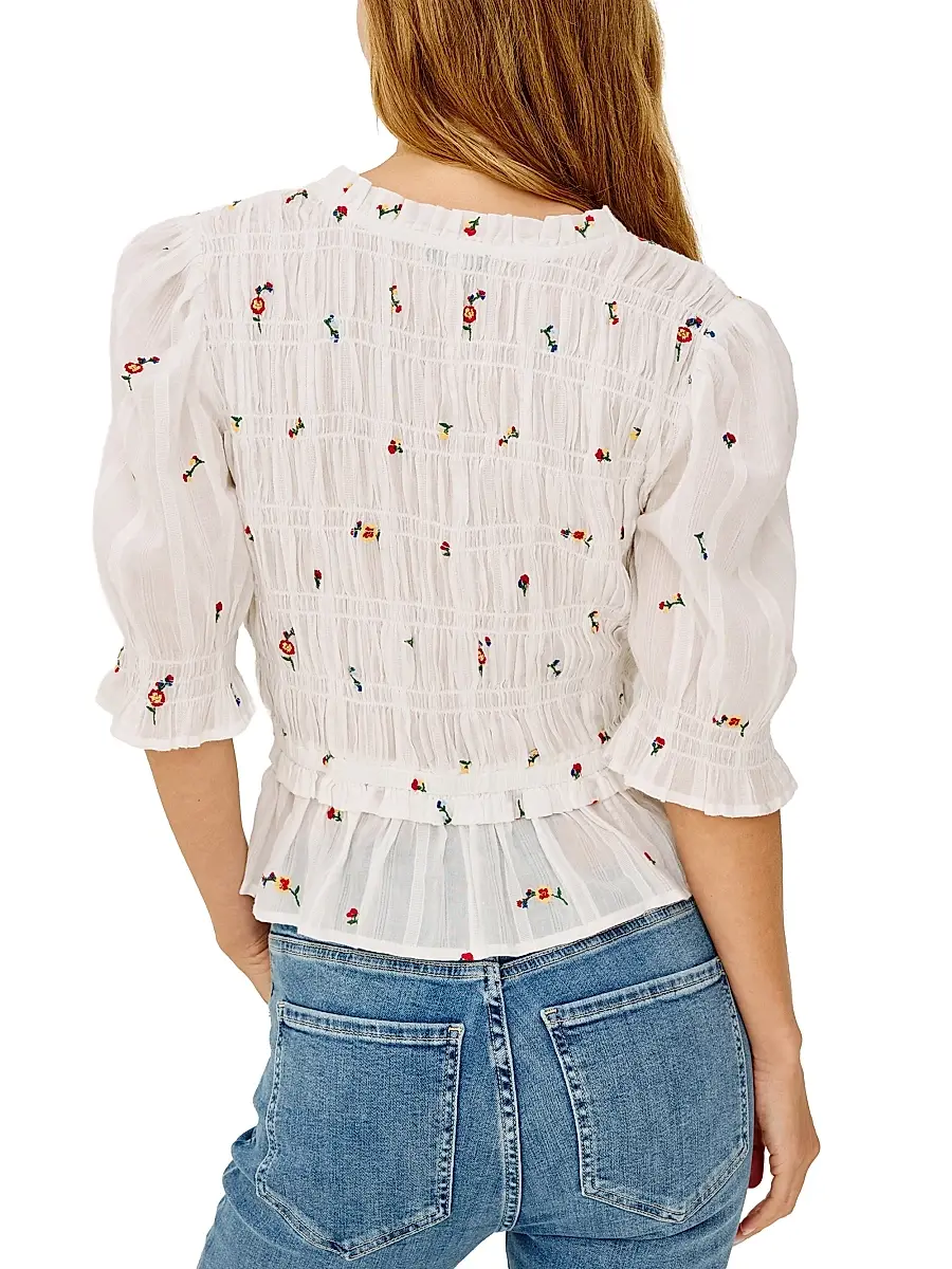 RAILS Women's Fontaine Floral-Embroidered Cotton Top | Thumbnail 4 RAILS Women's Fontaine Floral-Embroidered Cotton Top | Thumbnail 4