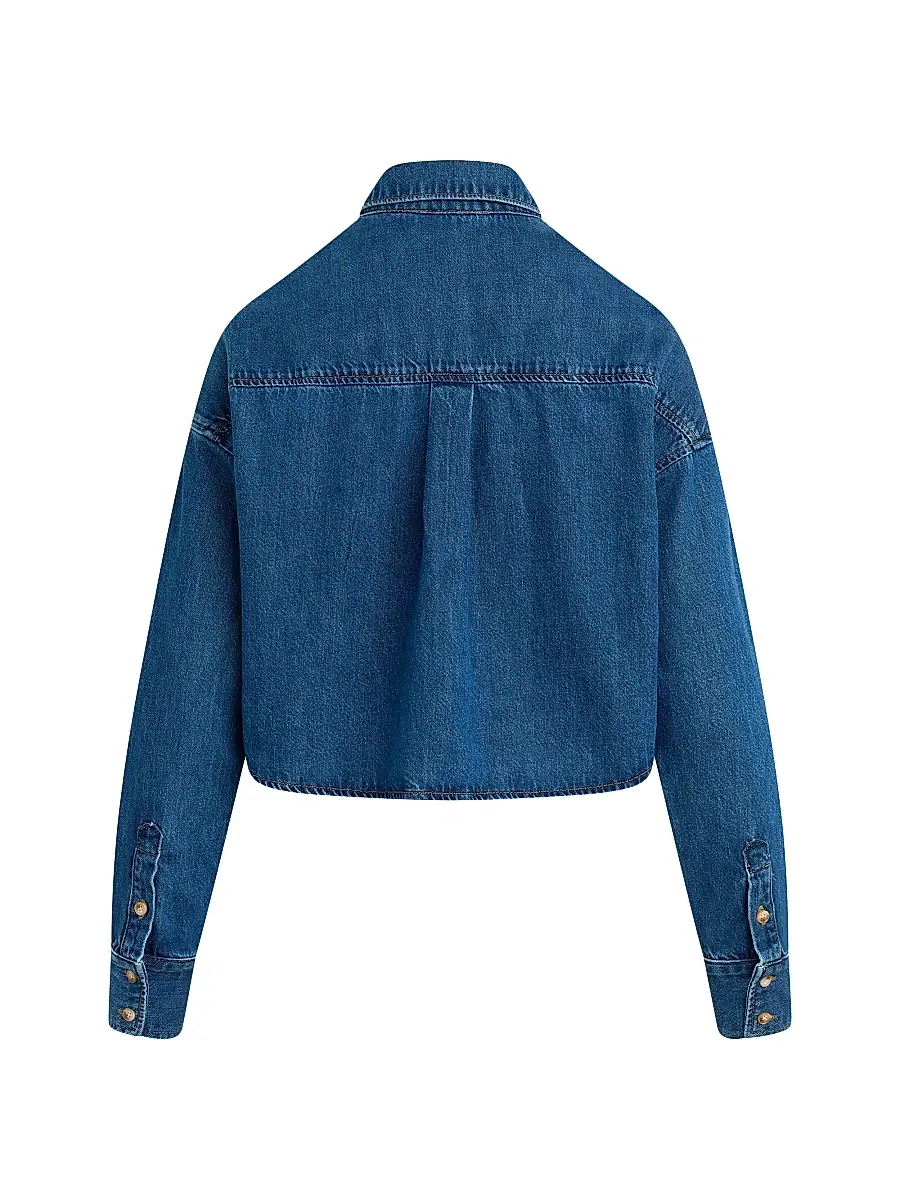 Favorite Daughter Women's The Crop Denim Ex Boyfriend Shirt | Thumbnail 3 Favorite Daughter Women's The Crop Denim Ex Boyfriend Shirt | Thumbnail 3