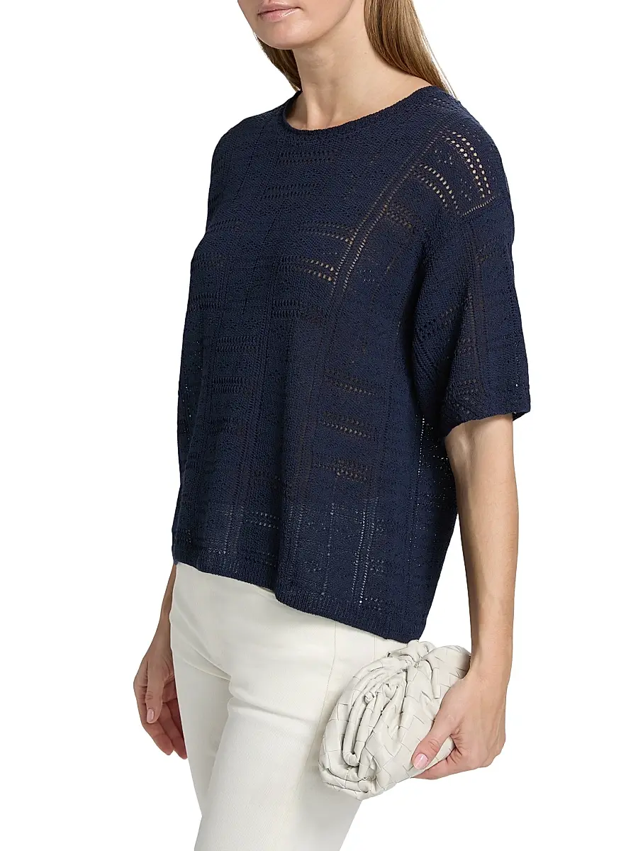 rag & bone Women's Morgan Open-Knit Cotton-Blend Top | Thumbnail 4 rag & bone Women's Morgan Open-Knit Cotton-Blend Top | Thumbnail 4