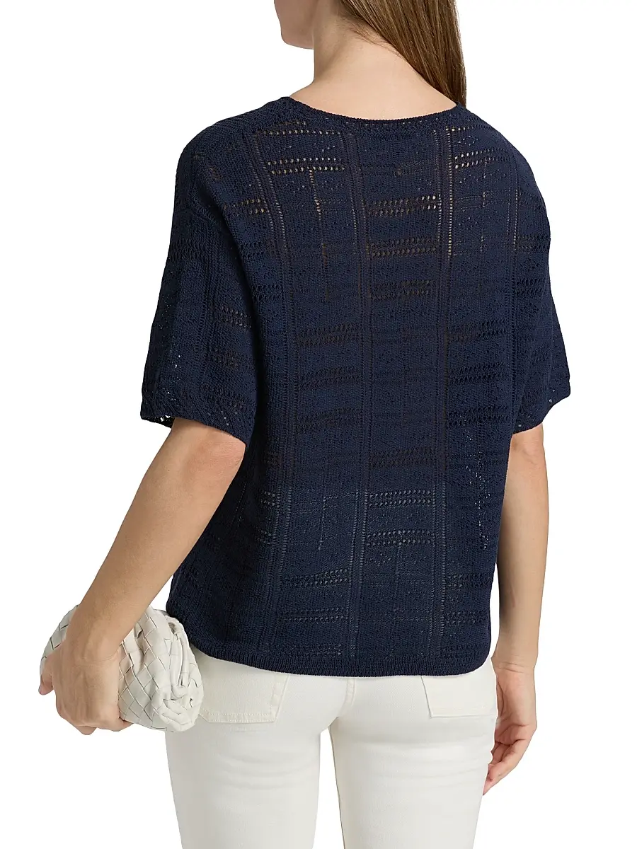 rag & bone Women's Morgan Open-Knit Cotton-Blend Top | Thumbnail 5 rag & bone Women's Morgan Open-Knit Cotton-Blend Top | Thumbnail 5