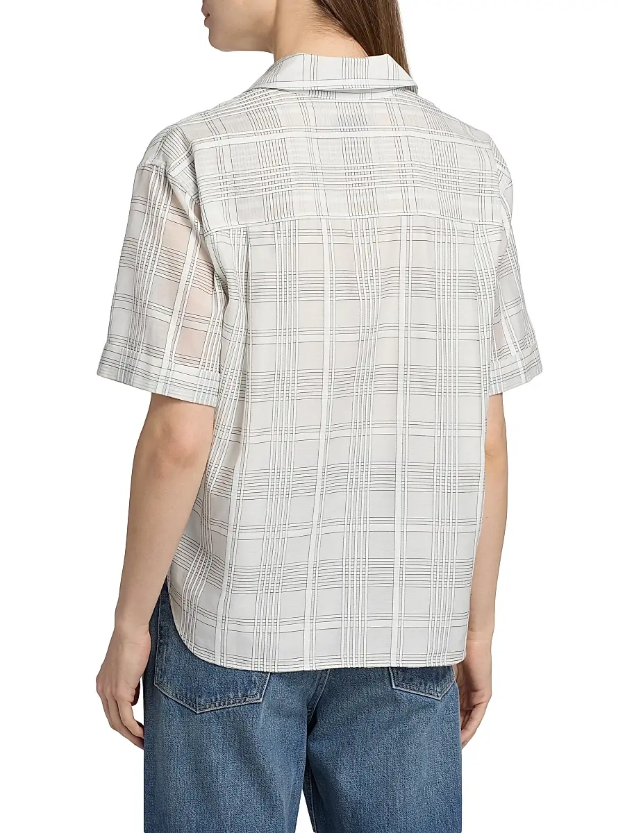 rag & bone Women's Connie Plaid Cotton-Silk Short-Sleeve Shirt | Thumbnail 5 rag & bone Women's Connie Plaid Cotton-Silk Short-Sleeve Shirt | Thumbnail 5