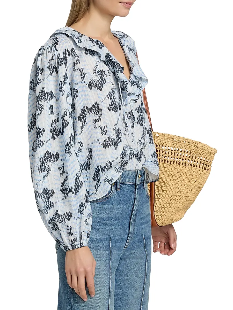 Ulla Johnson Women's Siena Snakeskin-Printed Cotton-Blend Top | Thumbnail 4 Ulla Johnson Women's Siena Snakeskin-Printed Cotton-Blend Top | Thumbnail 4