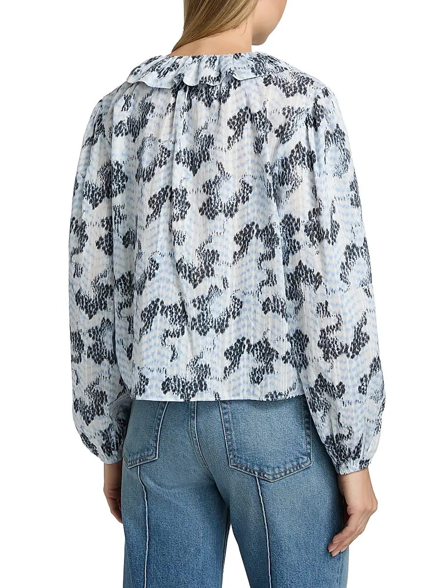 Ulla Johnson Women's Siena Snakeskin-Printed Cotton-Blend Top | Thumbnail 5 Ulla Johnson Women's Siena Snakeskin-Printed Cotton-Blend Top | Thumbnail 5