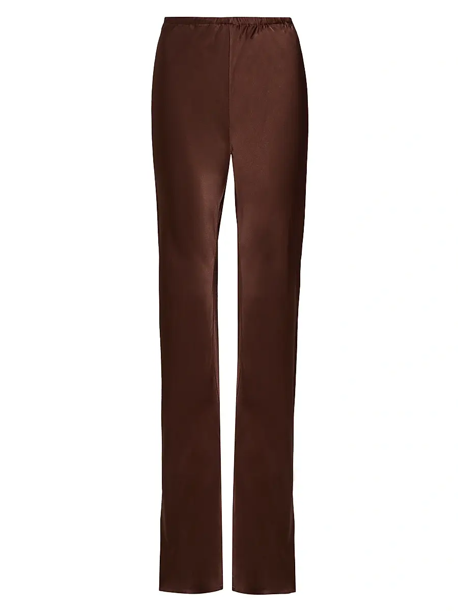 Lamarque Women's Emile Satin Relaxed-Fit Pants - Brown | Image 1 Lamarque Women's Emile Satin Relaxed-Fit Pants - Brown | Image 1