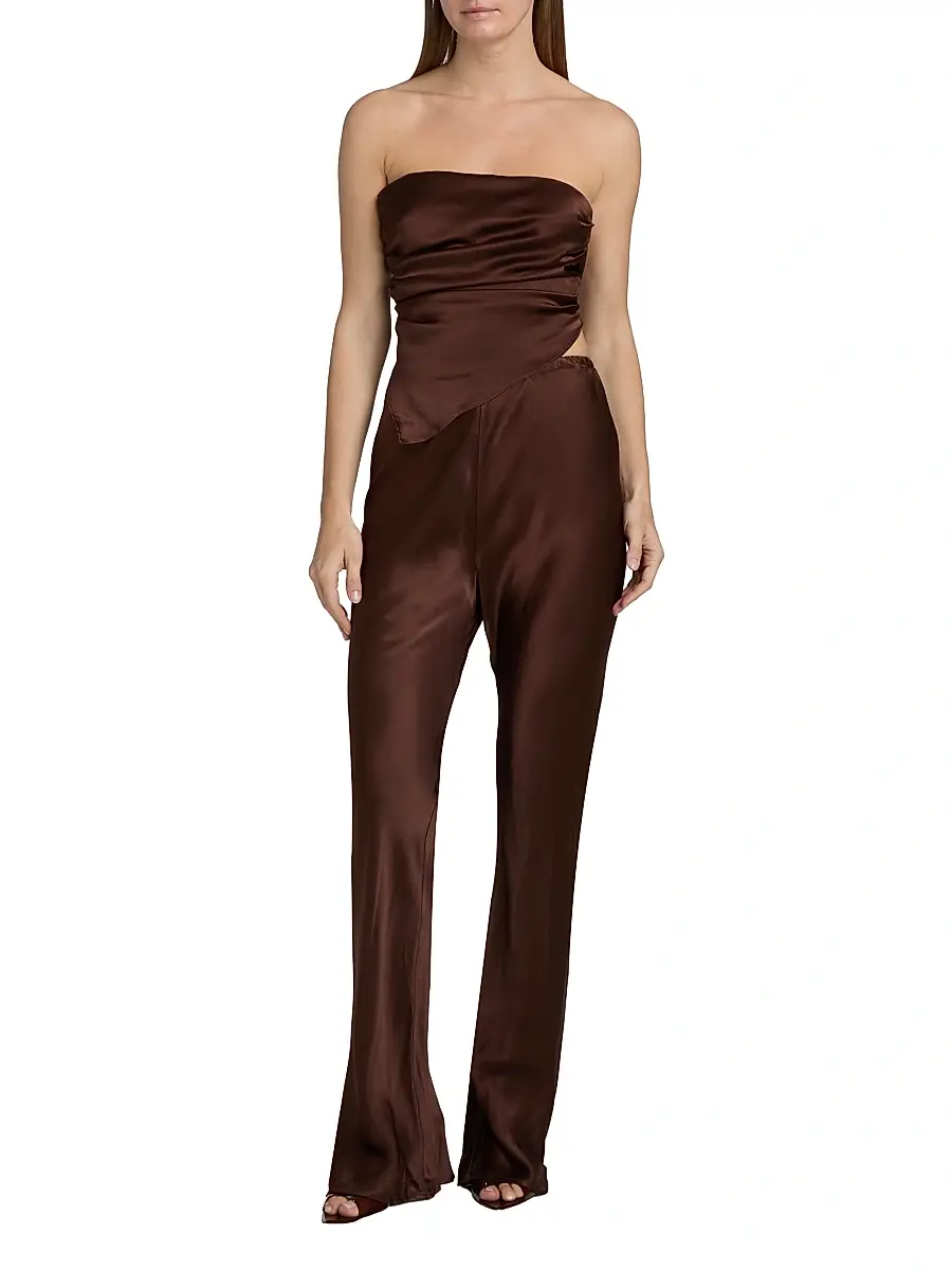 LAMARQUE Women's Baila Strapless Satin Scarf Top | Thumbnail 2 LAMARQUE Women's Baila Strapless Satin Scarf Top | Thumbnail 2
