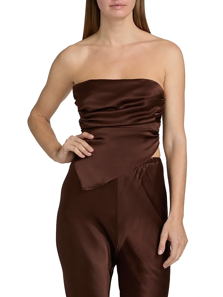 LAMARQUE Women's Baila Strapless Satin Scarf Top | Thumbnail 3 LAMARQUE Women's Baila Strapless Satin Scarf Top | Thumbnail 3
