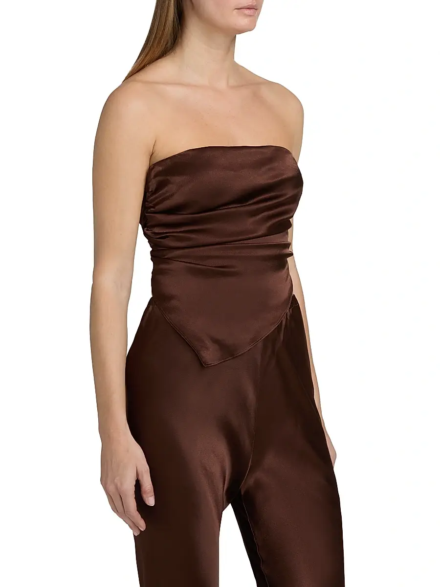 LAMARQUE Women's Baila Strapless Satin Scarf Top | Thumbnail 4 LAMARQUE Women's Baila Strapless Satin Scarf Top | Thumbnail 4