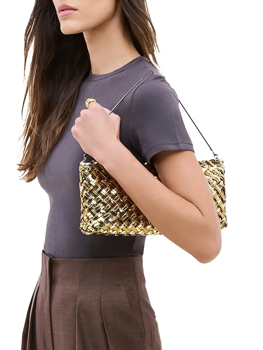 Naghedi Women's Gala Double Weave Metallic Clutch Bag | Thumbnail 2