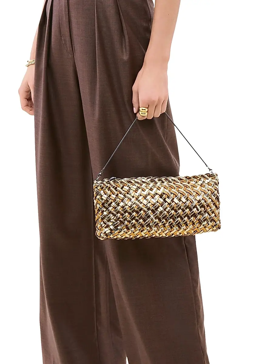 Naghedi Women's Gala Double Weave Metallic Clutch Bag | Thumbnail 3