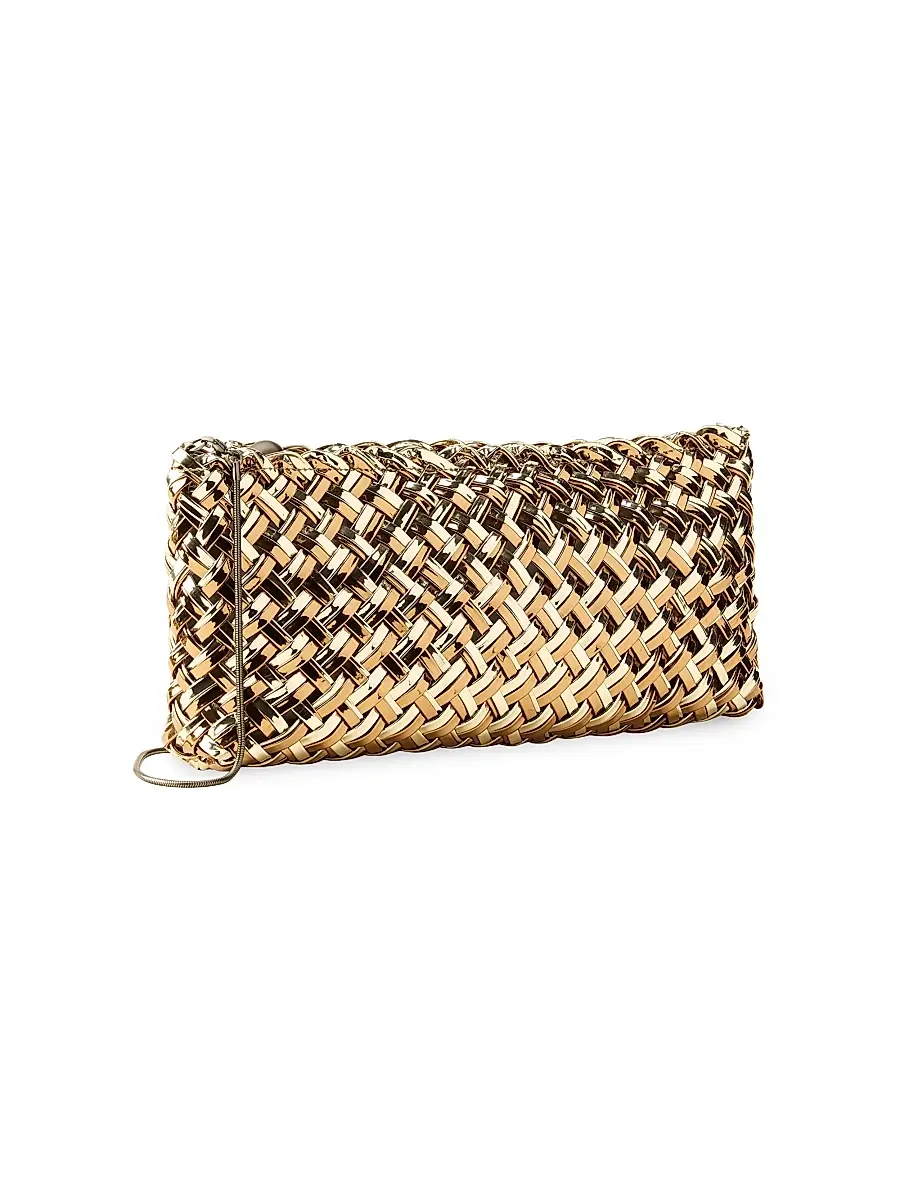Naghedi Women's Gala Double Weave Metallic Clutch Bag | Thumbnail 4