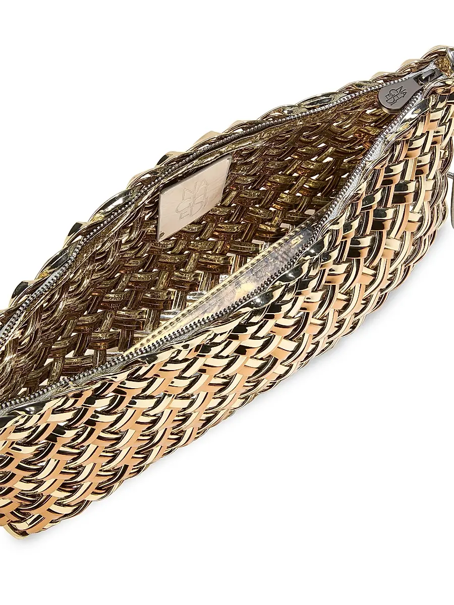 Naghedi Women's Gala Double Weave Metallic Clutch Bag | Thumbnail 5