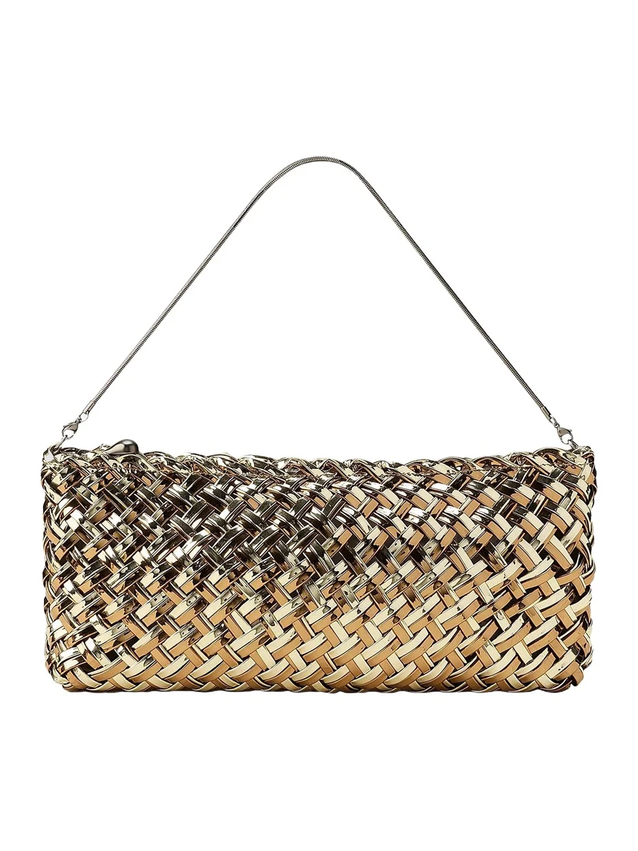 Women's Gala Double Weave Metallic Clutch Bag