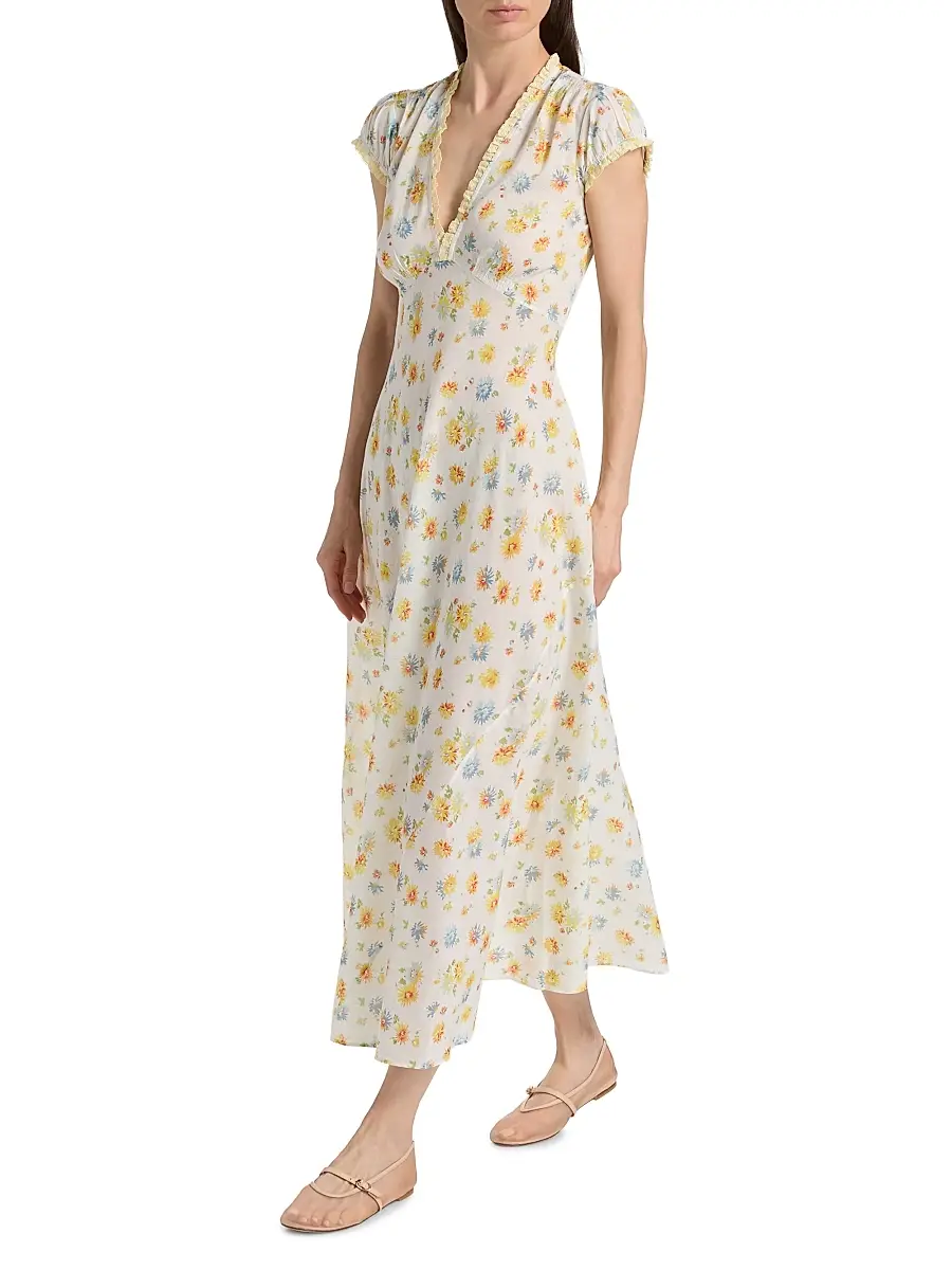 DÔEN Women's Helia Floral Midi-Dress | Thumbnail 2 DÔEN Women's Helia Floral Midi-Dress | Thumbnail 2