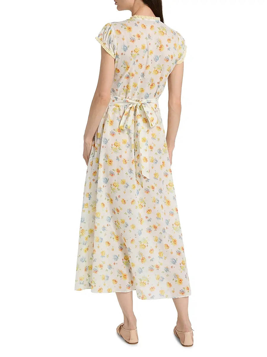 DÔEN Women's Helia Floral Midi-Dress | Thumbnail 5 DÔEN Women's Helia Floral Midi-Dress | Thumbnail 5