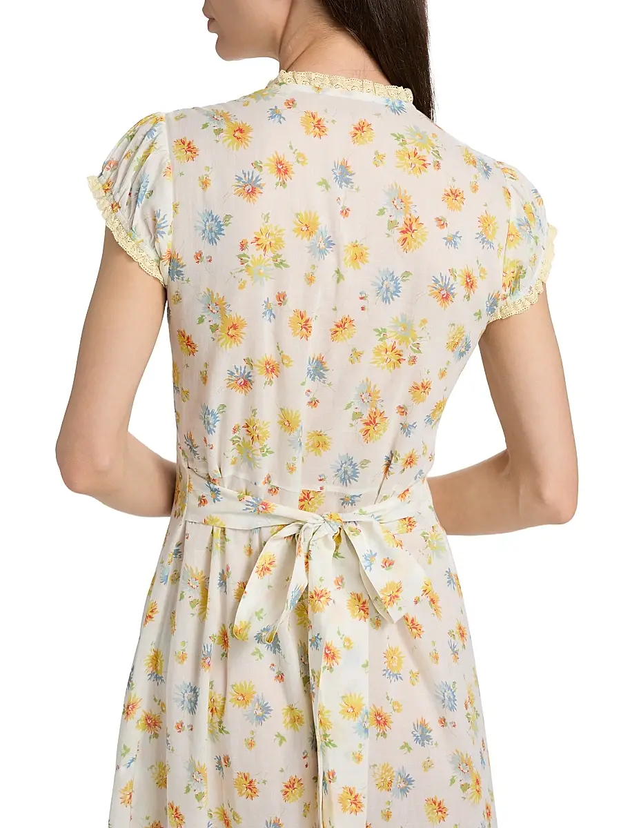 DÔEN Women's Helia Floral Midi-Dress | Thumbnail 6 DÔEN Women's Helia Floral Midi-Dress | Thumbnail 6