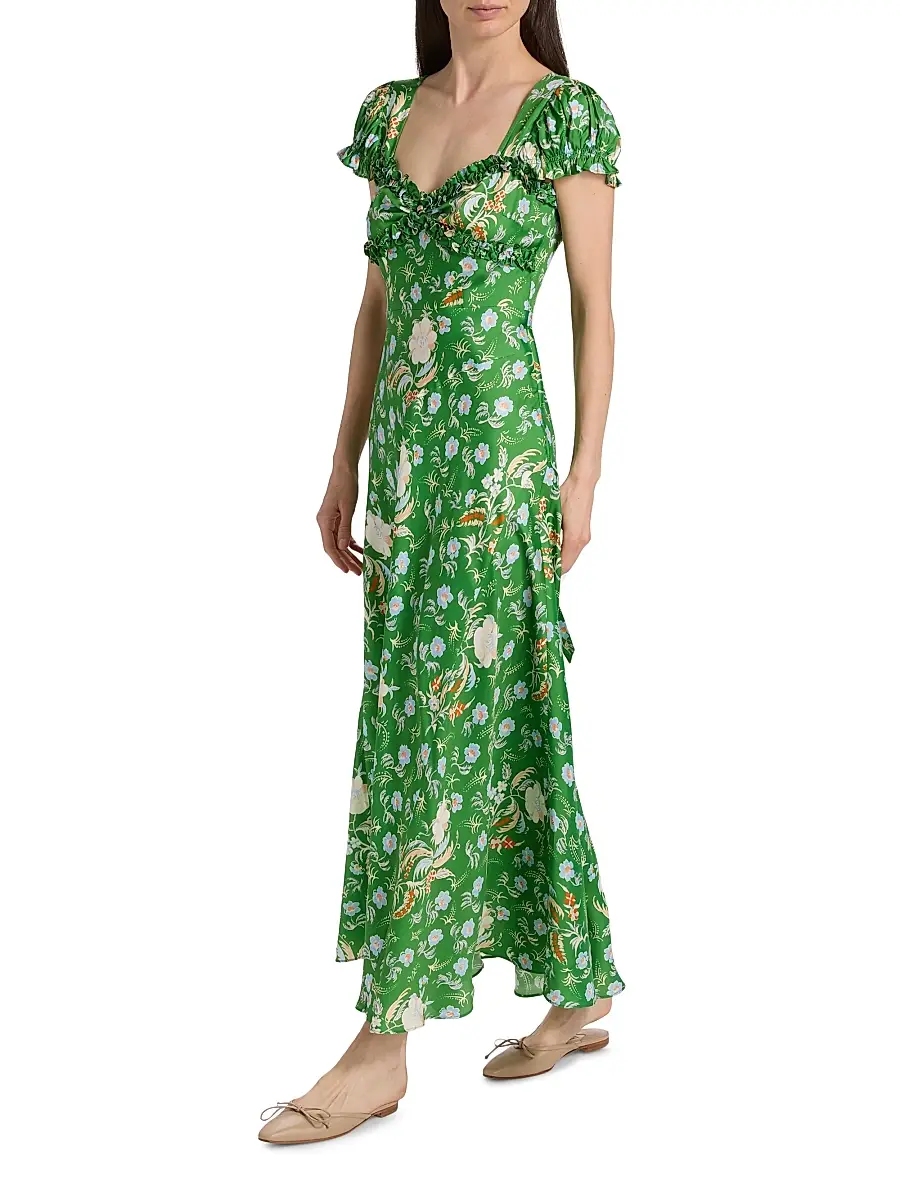 DÔEN Women's Valerine Silk-Blend Maxi Dress | Thumbnail 2