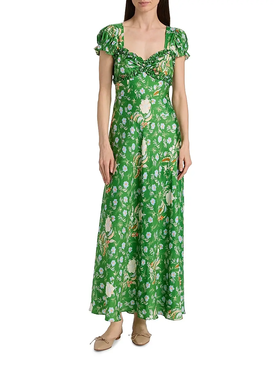 DÔEN Women's Valerine Silk-Blend Maxi Dress | Thumbnail 3