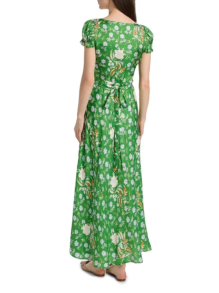 DÔEN Women's Valerine Silk-Blend Maxi Dress | Thumbnail 5