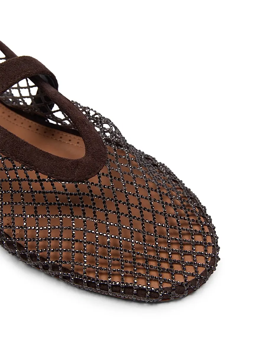 Alaïa Women's Rhinestone-Mesh Buckle-Strap Ballet Flats | Thumbnail 5 Alaïa Women's Rhinestone-Mesh Buckle-Strap Ballet Flats | Thumbnail 5