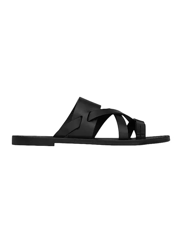 Men's Culver Mules in Smooth Leather - Black Men's Culver Mules in Smooth Leather - Black
