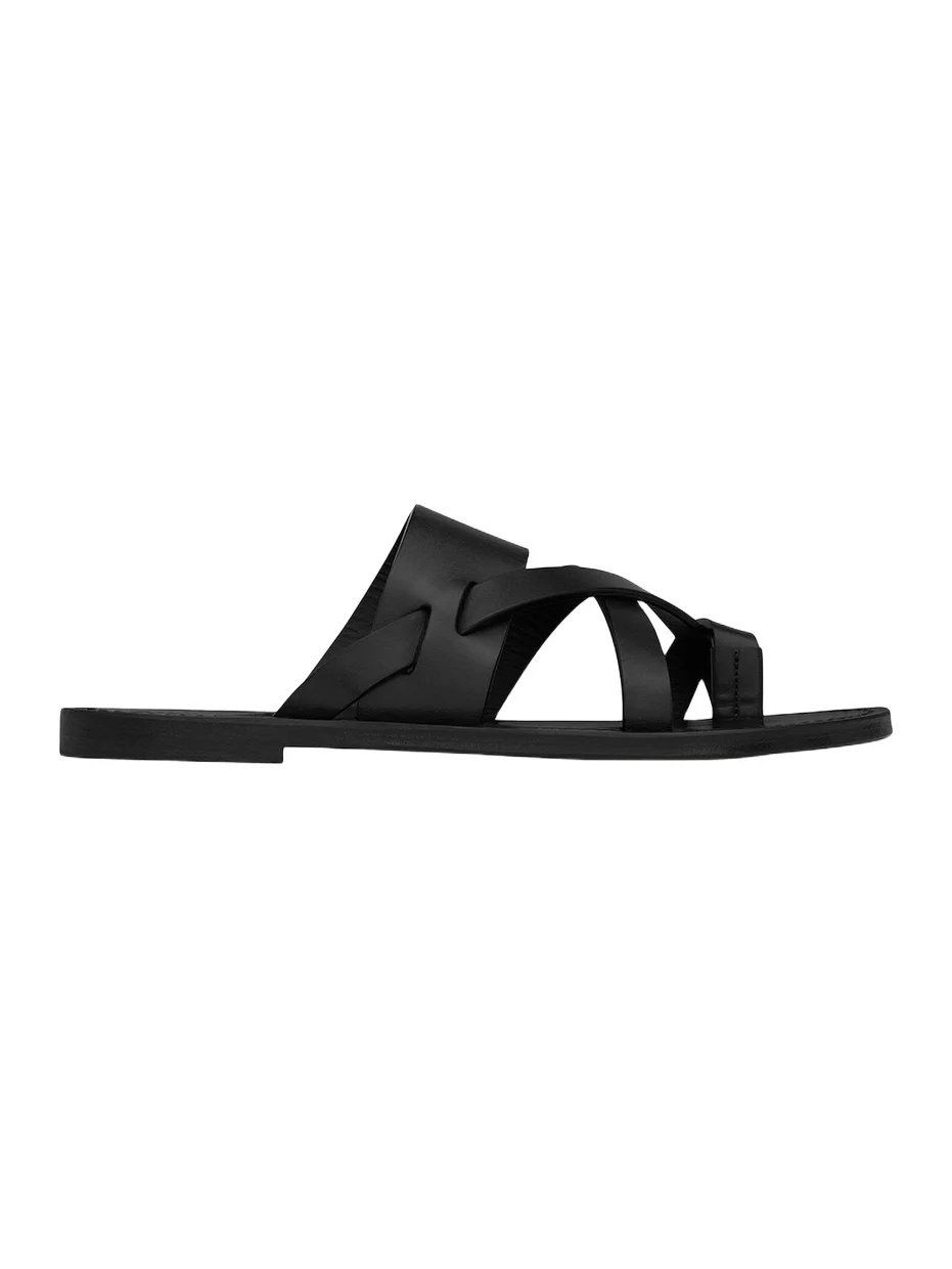Saint Laurent Men's Culver Mules in Smooth Leather - Black