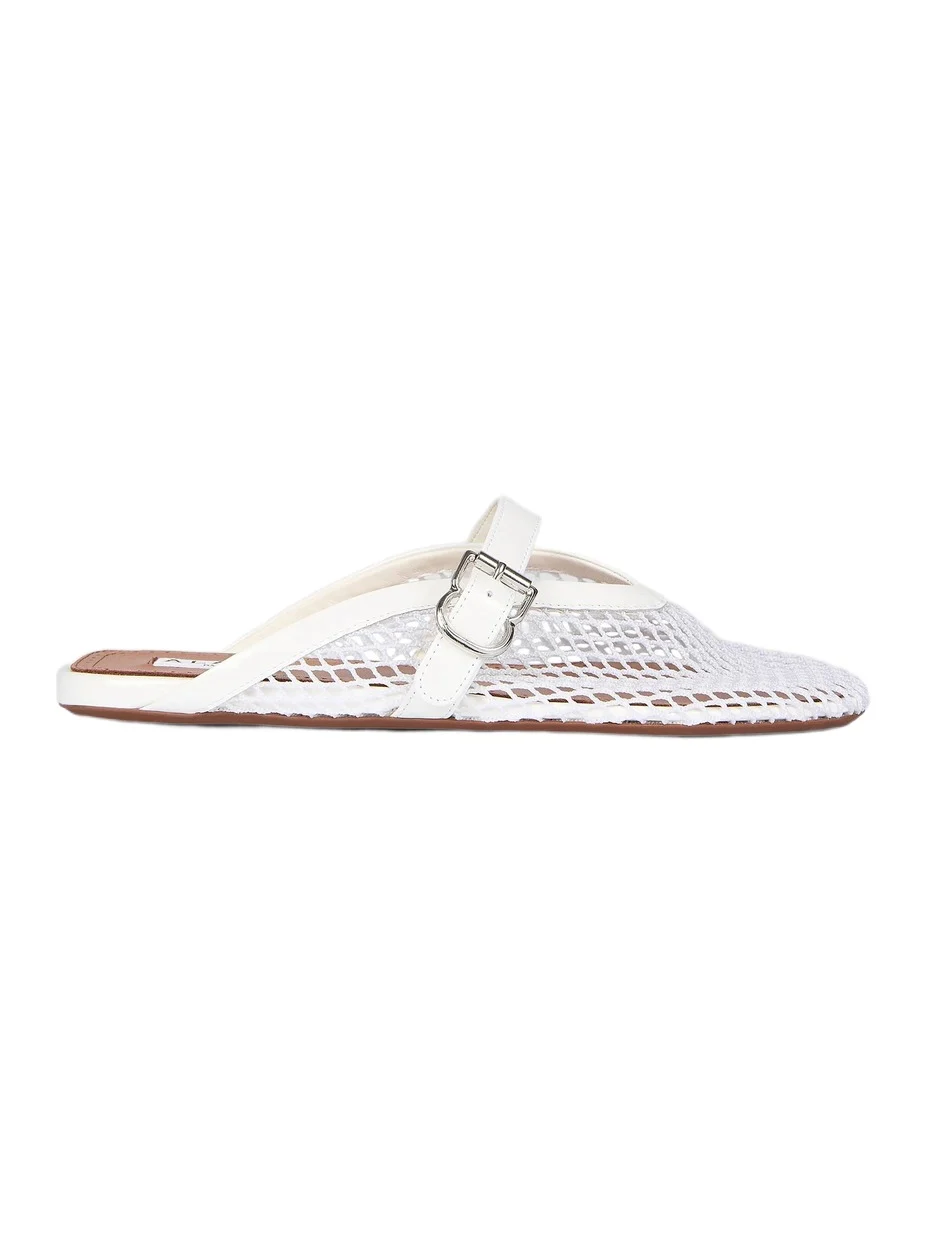 Women's Open-Knit Fishnet Flat Mules Women's Open-Knit Fishnet Flat Mules