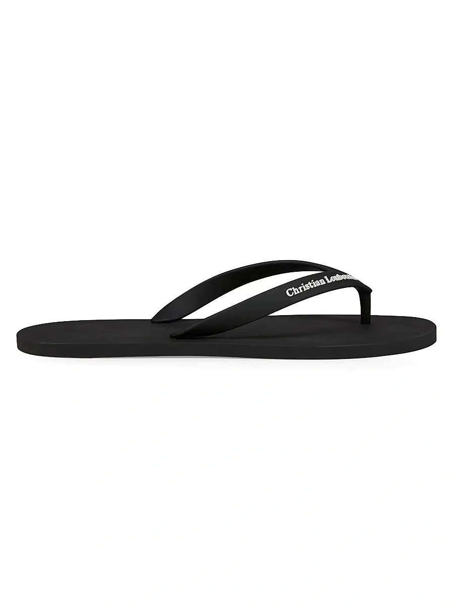 Christian Louboutin Men's Summer Rubber Thong Sandals - Black - Size 13 | Image 1 Christian Louboutin Men's Summer Rubber Thong Sandals - Black - Size 13 | Image 1
