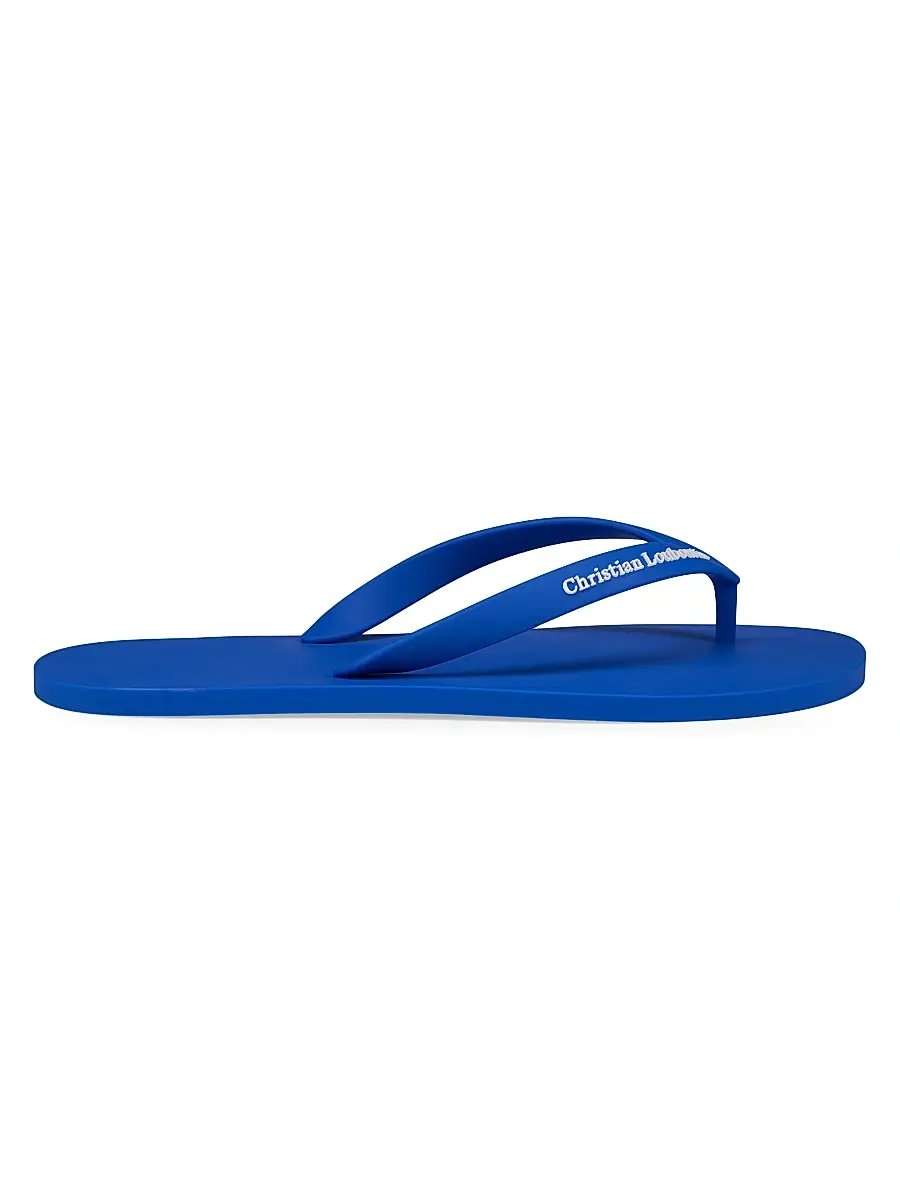 Christian Louboutin Men's Summer Rubber Thong Sandals - Azurite - Size 13 | Image 1 Christian Louboutin Men's Summer Rubber Thong Sandals - Azurite - Size 13 | Image 1