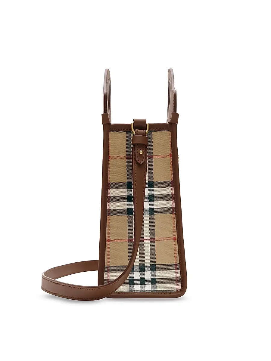 Burberry Women's Mini Check Canvas & Leather Pocket Bag | Thumbnail 2