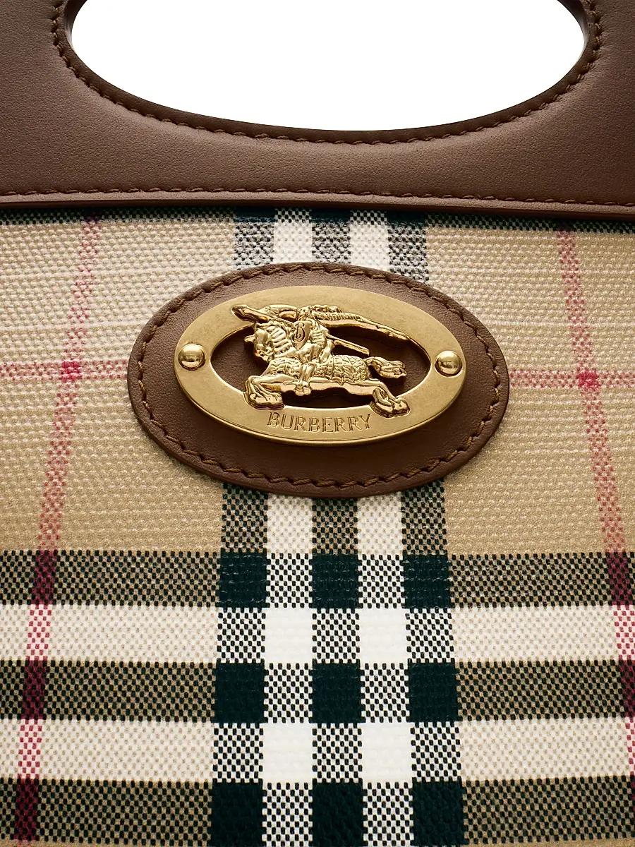Burberry Women's Mini Check Canvas & Leather Pocket Bag | Thumbnail 4