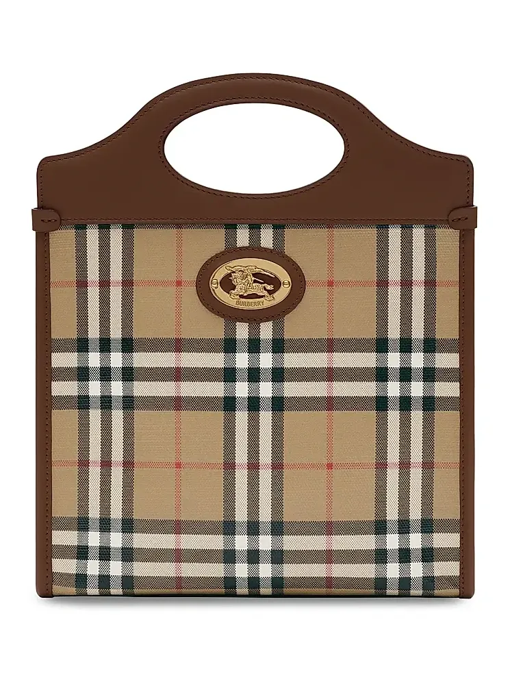 Burberry Women's Mini Check Canvas & Leather Pocket Bag