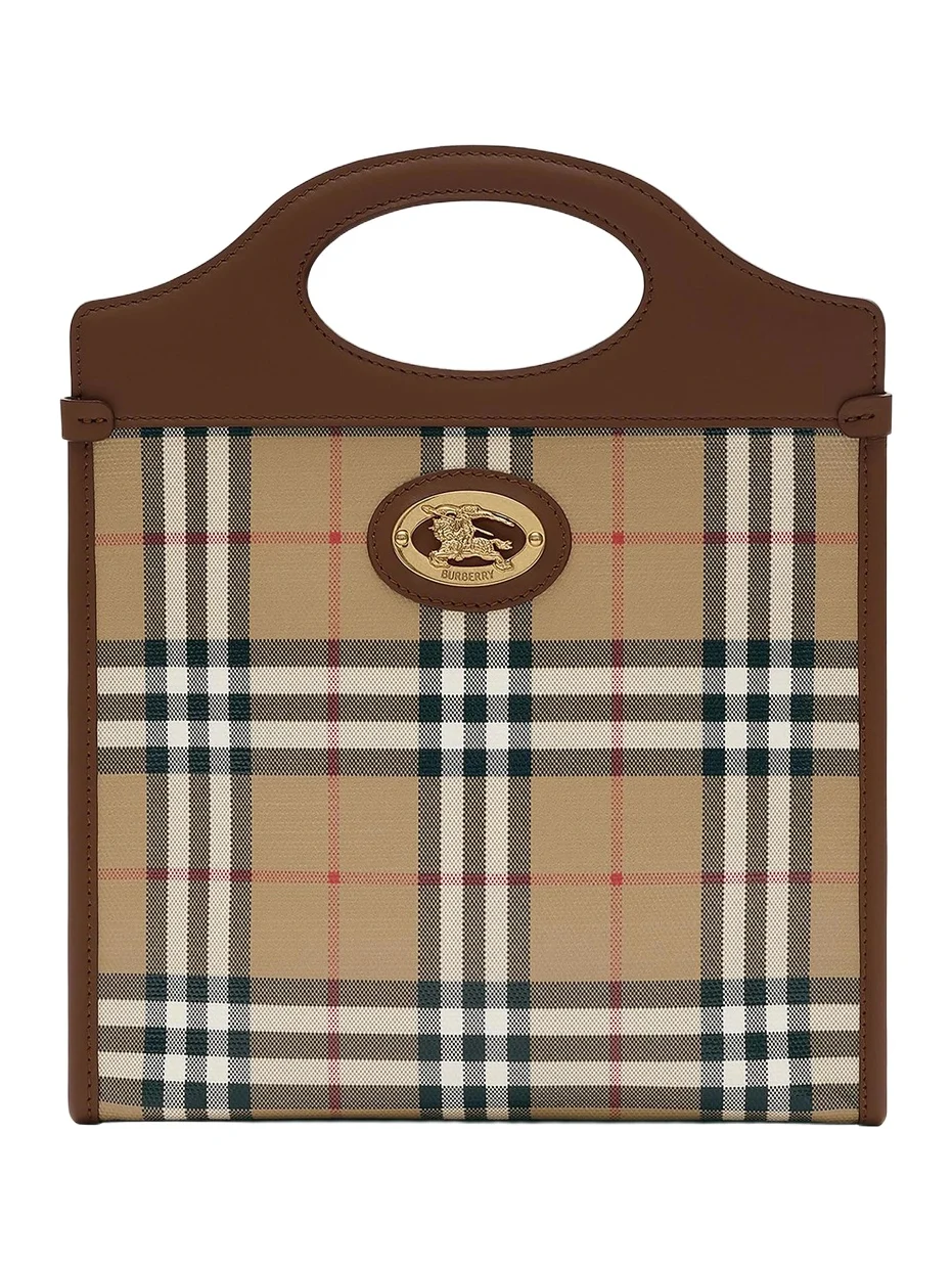 Women's Mini Check Canvas & Leather Pocket Bag Women's Mini Check Canvas & Leather Pocket Bag