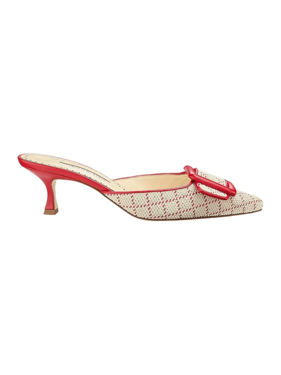 Manolo Blahnik Women's Maysalebi 50MM Buckled Mules