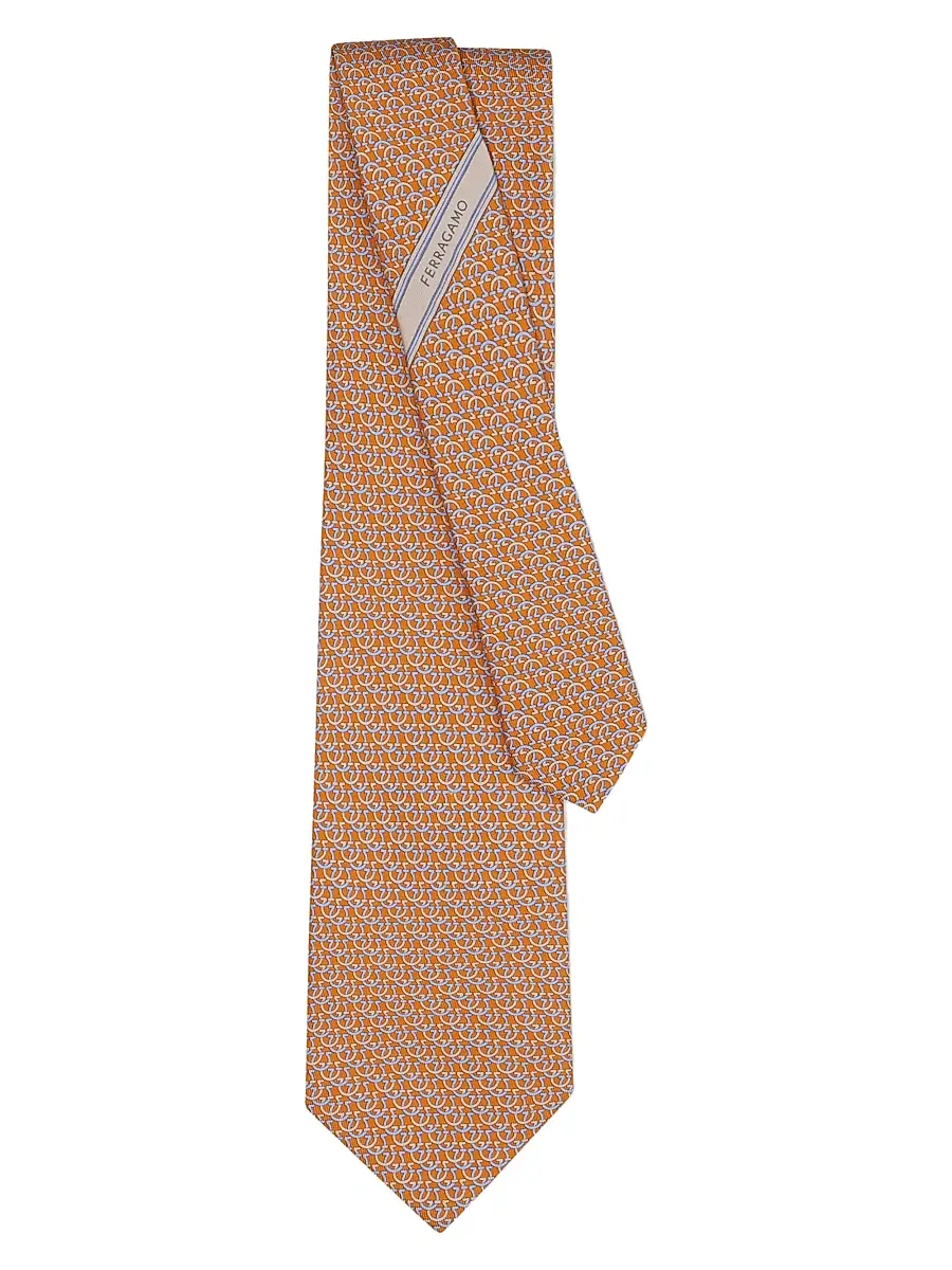 Ferragamo Men's Cerchio Silk Tie | Thumbnail 2 Ferragamo Men's Cerchio Silk Tie | Thumbnail 2