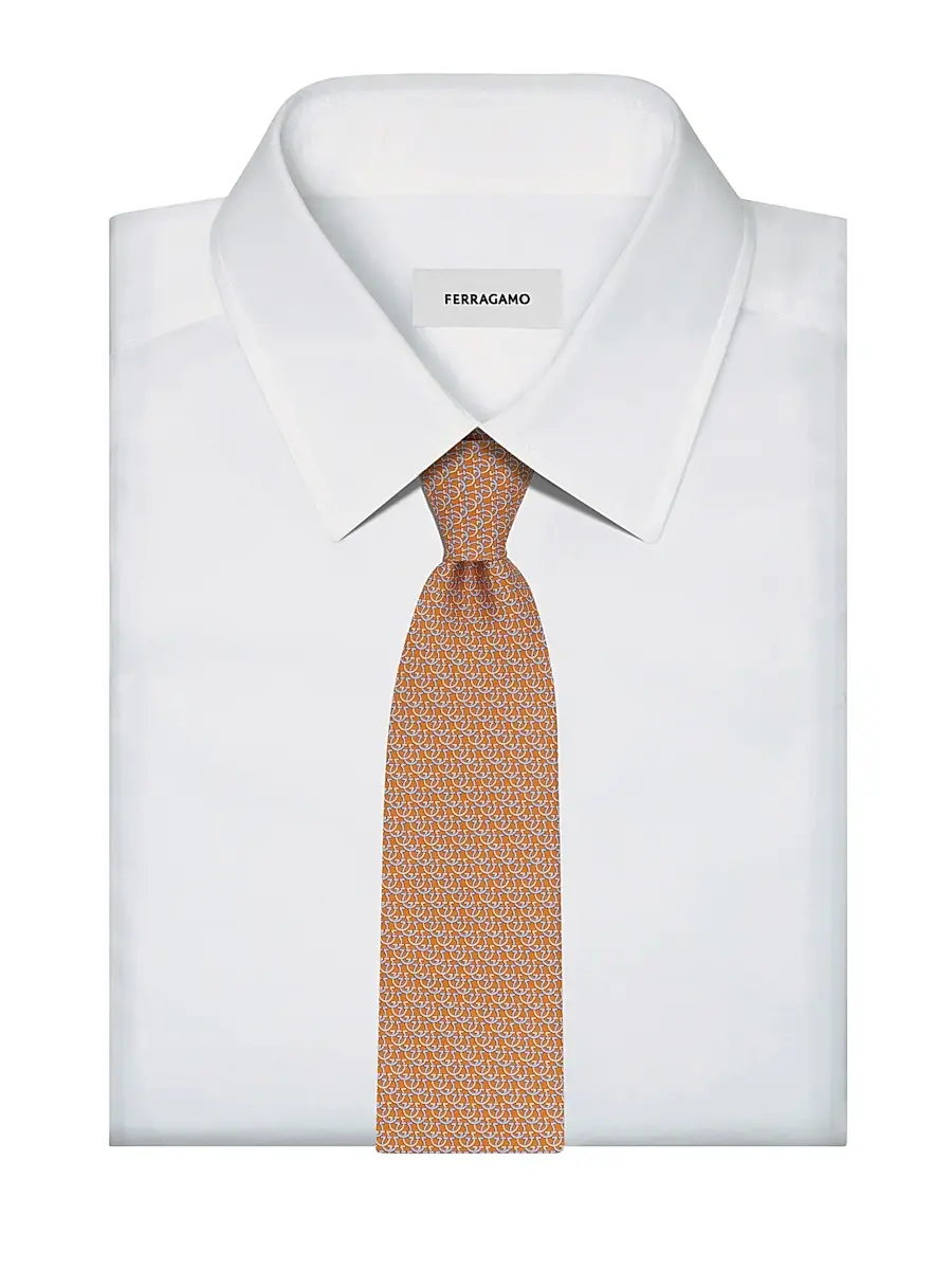 Ferragamo Men's Cerchio Silk Tie | Thumbnail 3 Ferragamo Men's Cerchio Silk Tie | Thumbnail 3