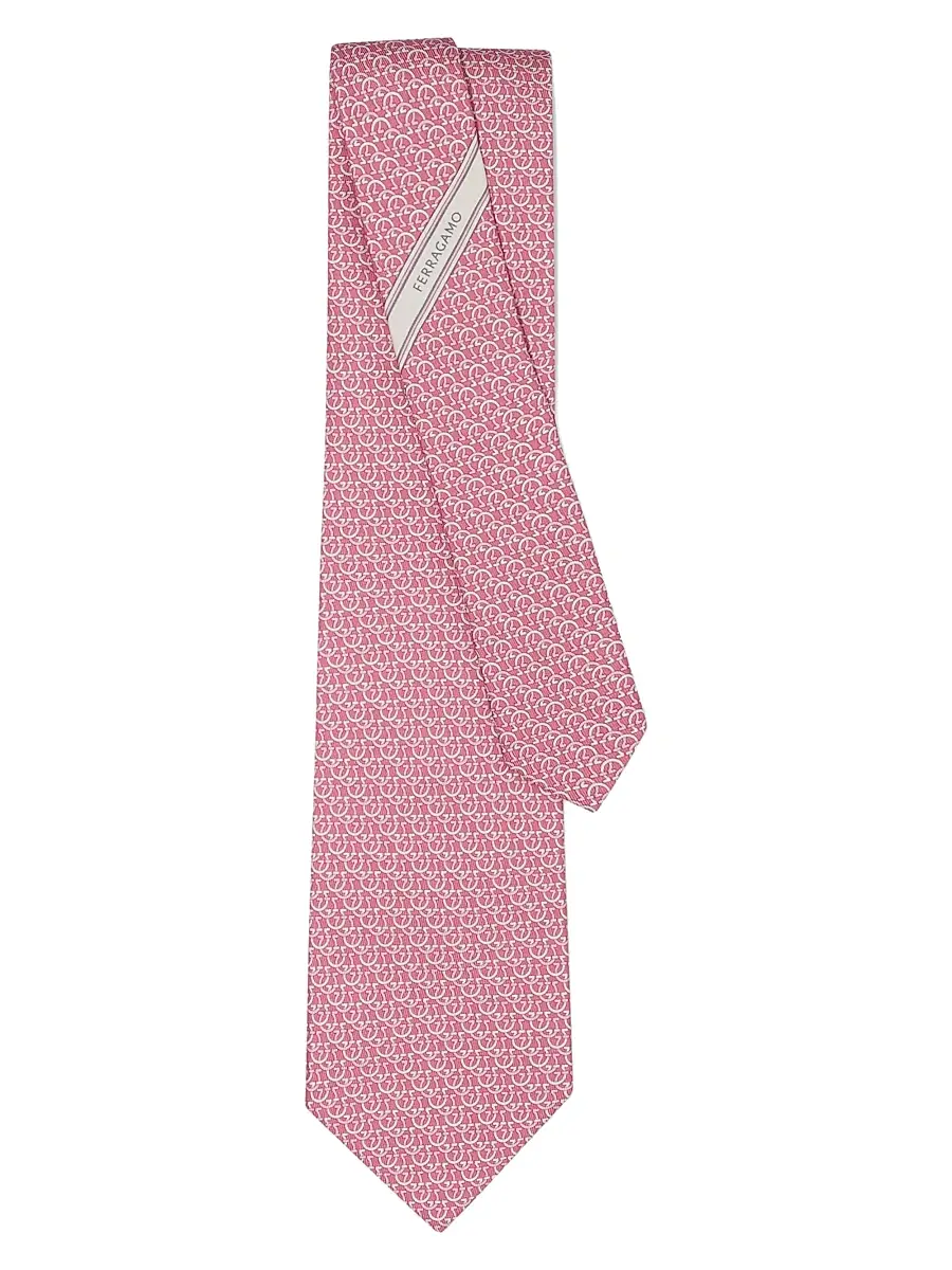 Ferragamo Men's Cerchio Silk Tie | Thumbnail 2 Ferragamo Men's Cerchio Silk Tie | Thumbnail 2
