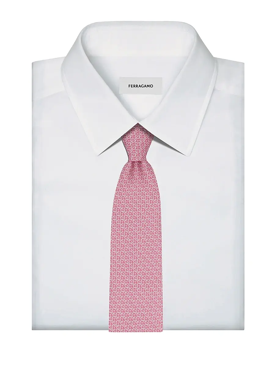Ferragamo Men's Cerchio Silk Tie | Thumbnail 3 Ferragamo Men's Cerchio Silk Tie | Thumbnail 3