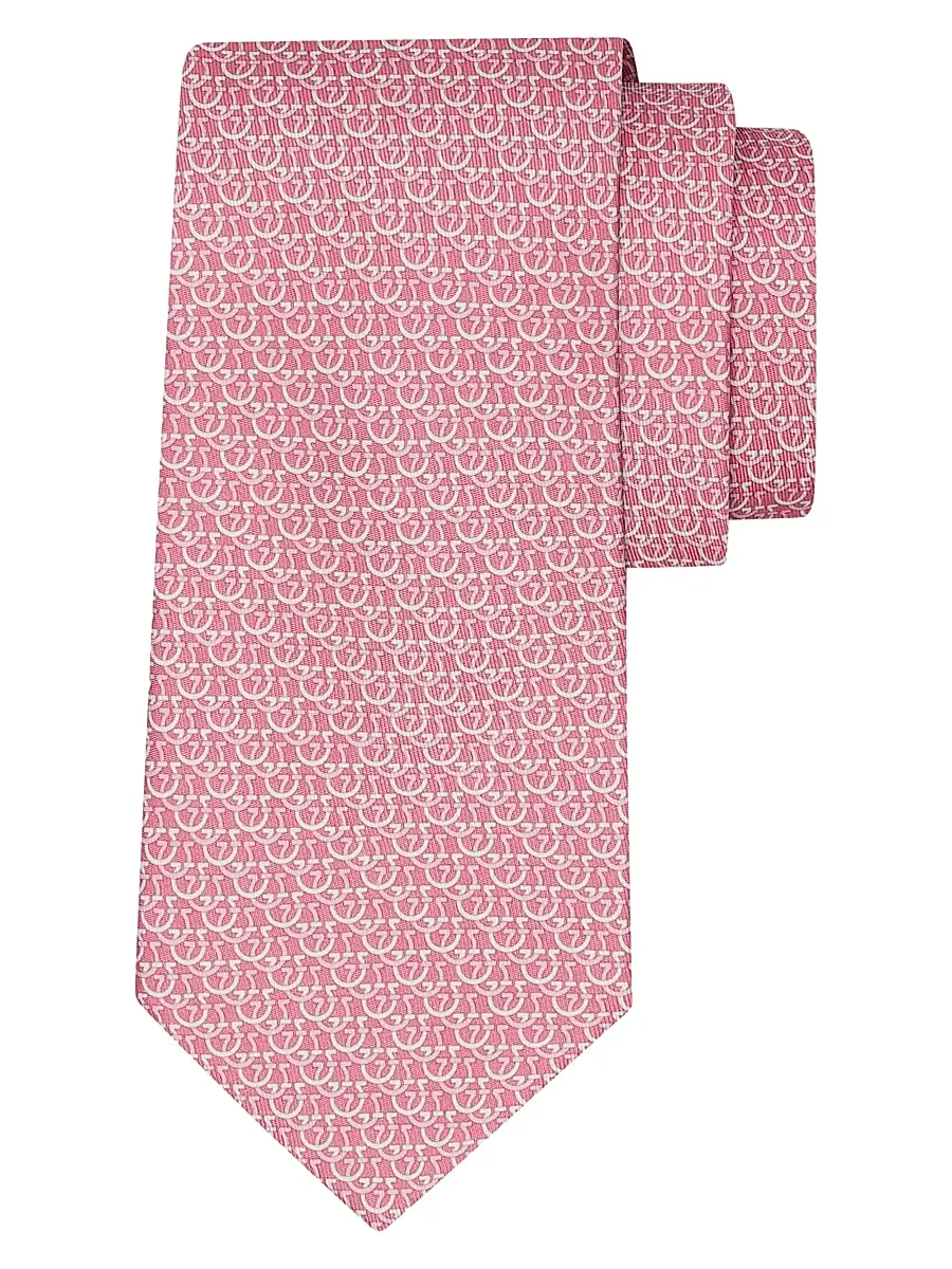 Ferragamo Men's Cerchio Silk Tie - Rosa | Image 1 Ferragamo Men's Cerchio Silk Tie - Rosa | Image 1