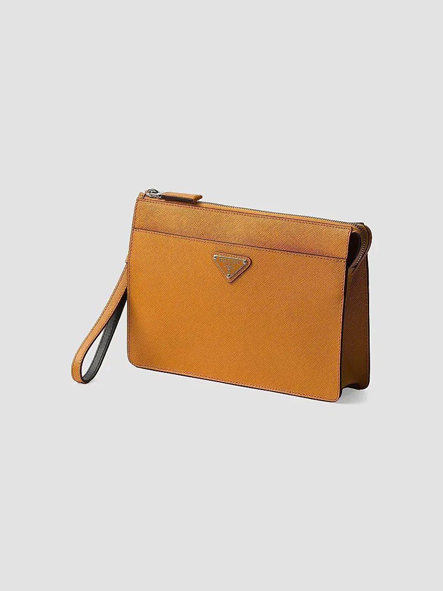 Prada Men's Saffiano Leather Pouch | Thumbnail 2 Prada Men's Saffiano Leather Pouch | Thumbnail 2