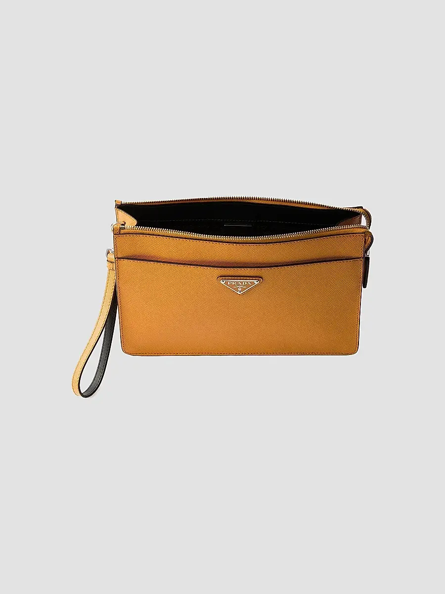 Prada Men's Saffiano Leather Pouch | Thumbnail 4 Prada Men's Saffiano Leather Pouch | Thumbnail 4