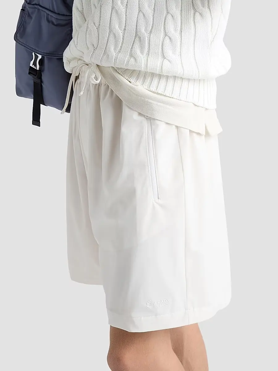 Prada Men's Re-Nylon Bermuda Shorts - White | Thumbnail 3