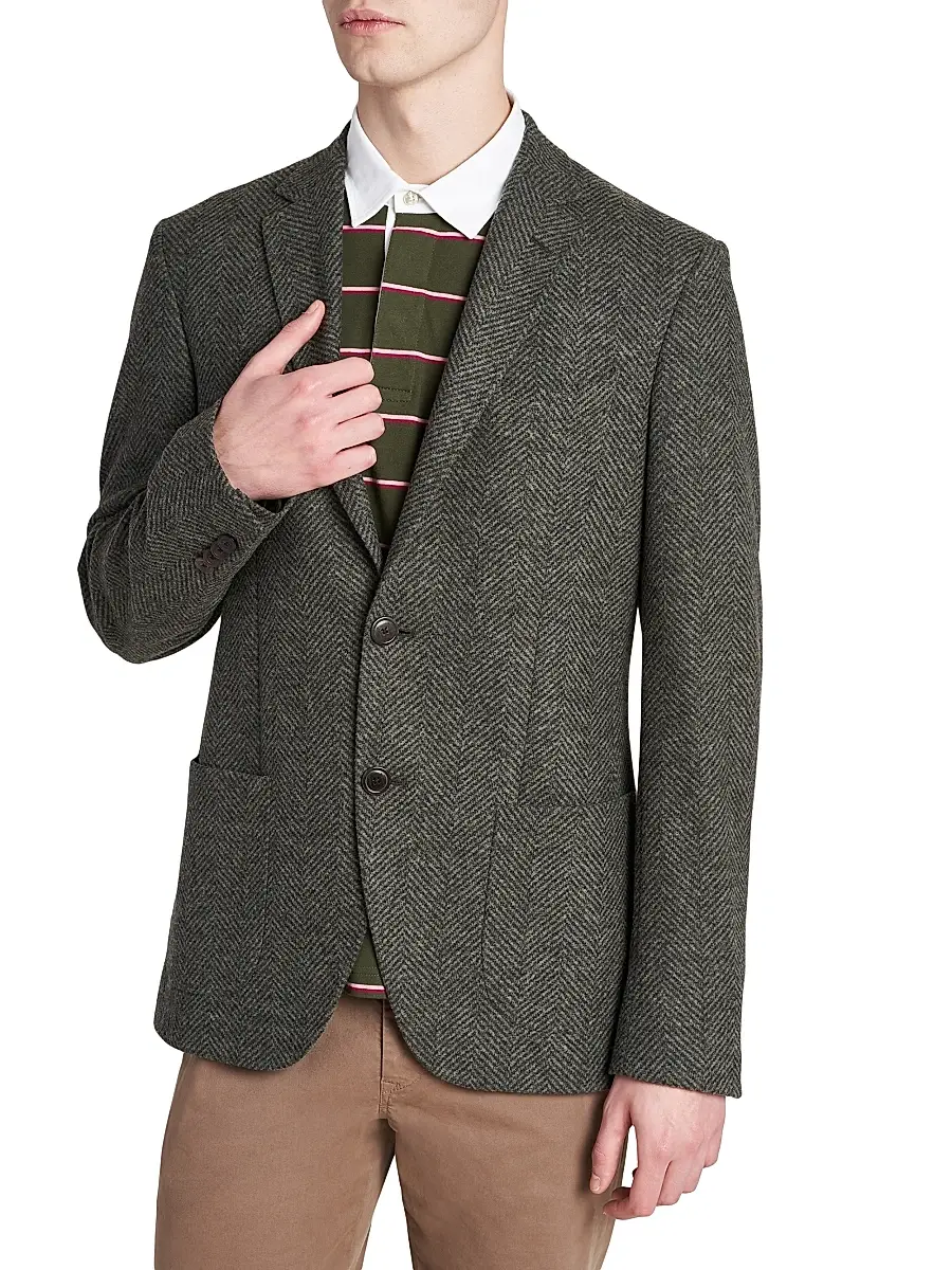 Etro Men's Herringbone Sport Coat | Thumbnail 6 Etro Men's Herringbone Sport Coat | Thumbnail 6