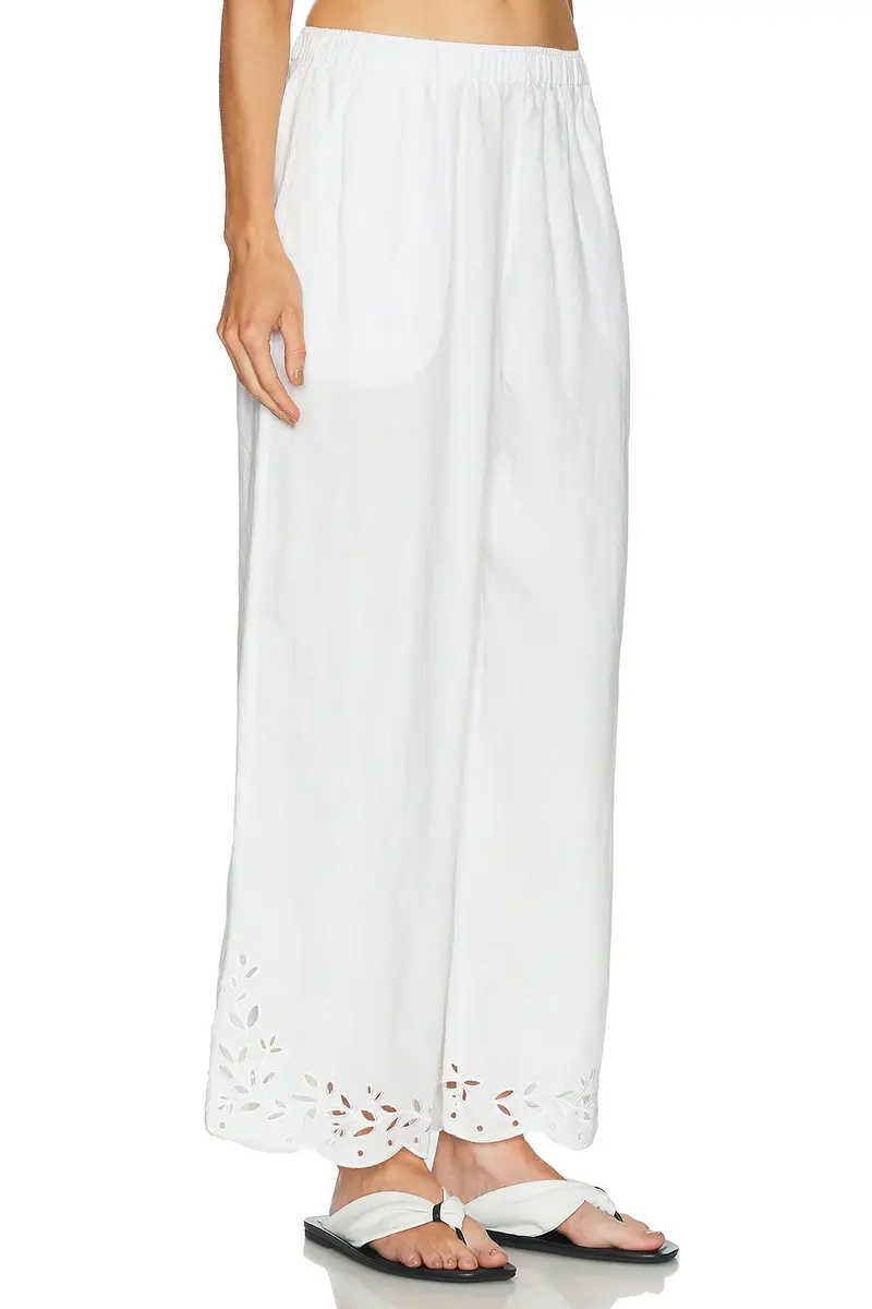 Lunya Linen Embroidered Eyelet Pant | Thumbnail 2