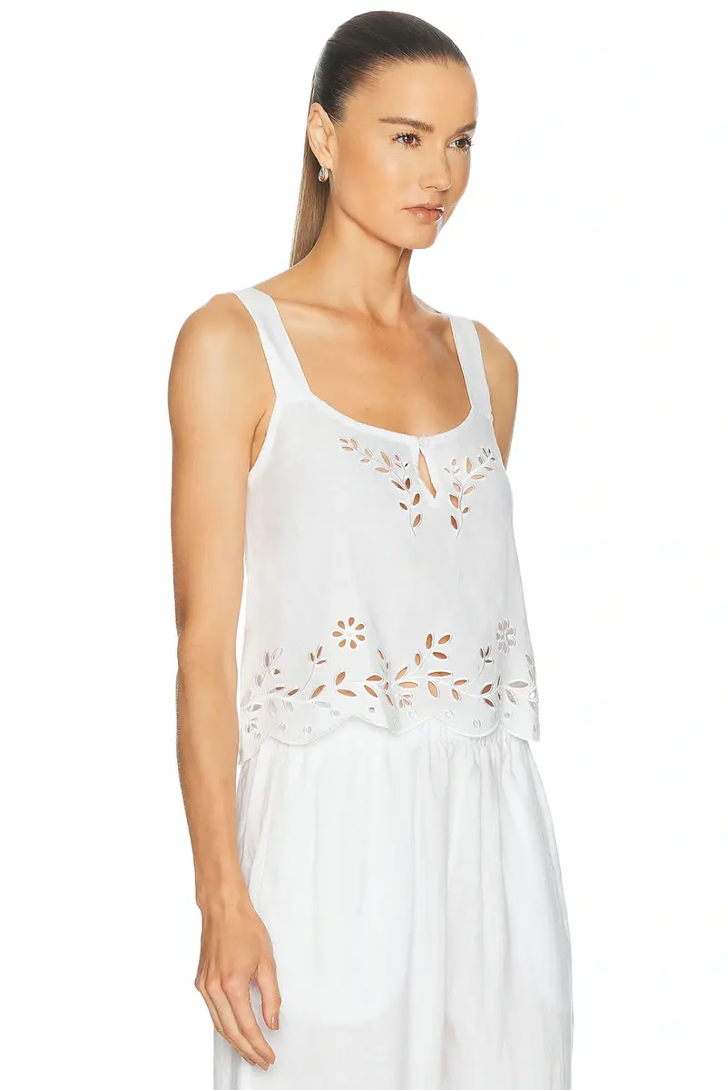 Lunya Linen Embroidered Eyelet Tank Top | Thumbnail 2 Lunya Linen Embroidered Eyelet Tank Top | Thumbnail 2